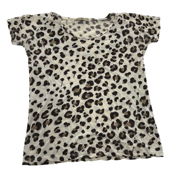 Whyred Shirt Womens Small Cheetah Leopard Print Short Sleeve Lightweight Tee Top - Picture 1 of 6